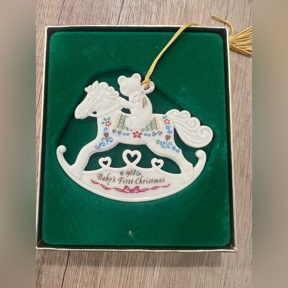Vintage Lenox Baby’s First Christmas Ornament 1988